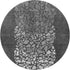 8' Charcoal And Ivory Abstract Washable Round Rug With UV Protection