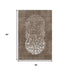 5' X 8' Chocolate And Ivory Abstract Washable Area Rug With UV Protection