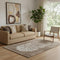 5' X 8' Chocolate And Ivory Abstract Washable Area Rug With UV Protection