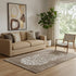 5' X 8' Chocolate And Ivory Abstract Washable Area Rug With UV Protection