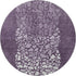 8' Eggplant And Ivory Abstract Washable Round Rug With UV Protection