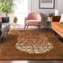 8' X 10' Chili Red And Ivory Abstract Washable Area Rug With UV Protection