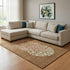 8' X 10' Chili Red And Ivory Abstract Washable Area Rug With UV Protection