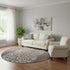 8' Taupe And Ivory Abstract Washable Round Rug With UV Protection