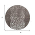 8' Taupe And Ivory Abstract Washable Round Rug With UV Protection