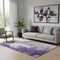 5' X 8' Purple Ivory And Gray Abstract Washable Area Rug With UV Protection