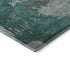 8' Teal Ivory And Gray Abstract Washable Round Rug With UV Protection