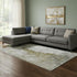 8' X 10' Brown Ivory And Gray Abstract Washable Area Rug With UV Protection