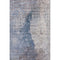 5' X 8' Blue Ivory And Gray Abstract Washable Area Rug With UV Protection