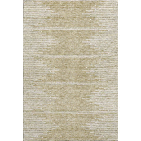 8' X 10' Beige And Ivory Abstract Washable Area Rug With UV Protection
