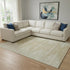 8' X 10' Beige And Ivory Abstract Washable Area Rug With UV Protection