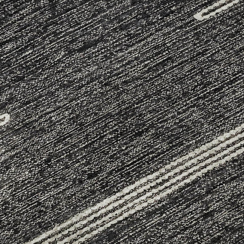 5' X 8' Charcoal And Ivory Abstract Washable Area Rug With UV Protection
