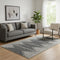 5' X 8' Charcoal And Ivory Abstract Washable Area Rug With UV Protection