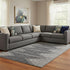 8' X 10' Charcoal And Ivory Abstract Washable Area Rug With UV Protection