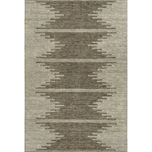 8' X 10' Coffee And Ivory Abstract Washable Area Rug With UV Protection