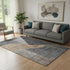 5' X 8' Charcoal Gold And Brown Geometric Washable Area Rug With UV Protection