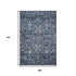 9' X 12' Blue And Ivory Oriental Washable Area Rug With UV Protection