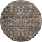 8' Chocolate And Ivory Oriental Washable Round Rug With UV Protection