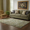 5' X 8' Coffee Ivory And Gold Oriental Washable Area Rug With UV Protection