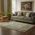 5' X 8' Coffee Ivory And Gold Oriental Washable Area Rug With UV Protection