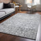 8' X 10' Silver And Gray Oriental Washable Area Rug With UV Protection