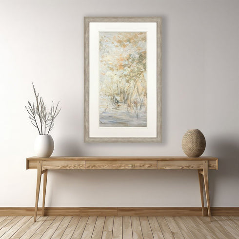 Illuminated Landscape III Distressed Silver Framed Wall Art