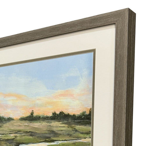 Set Of Two Low County Estuary Brown Framed Wall Art