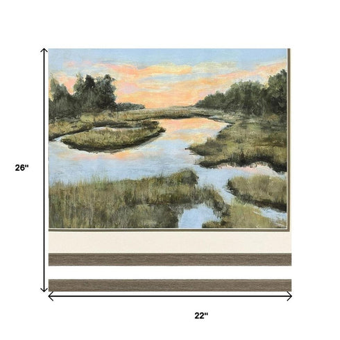 Set Of Two Low County Estuary Brown Framed Wall Art