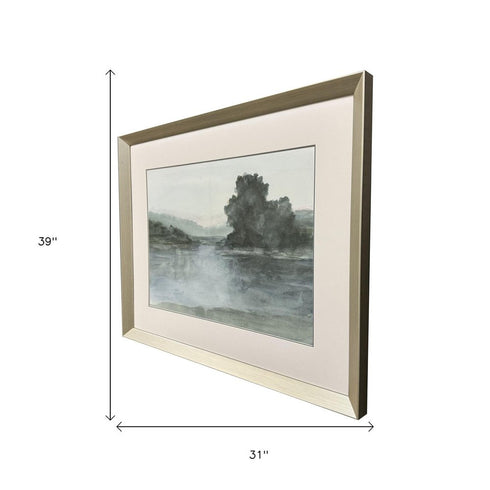 Lake at Twilight II Silver Framed Wall Art