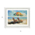 Beach Vibe Distressed White Framed Wall Art