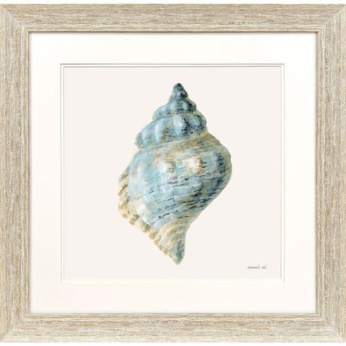 Coastal Bliss IV Distressed White Framed Wall Art