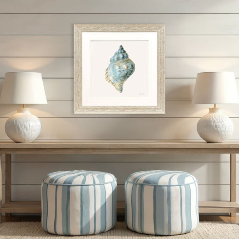 Coastal Bliss IV Distressed White Framed Wall Art