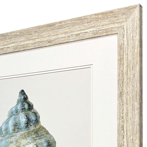 Coastal Bliss IV Distressed White Framed Wall Art