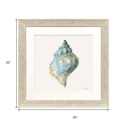 Coastal Bliss IV Distressed White Framed Wall Art