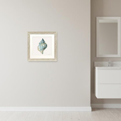 Coastal Bliss IV Distressed White Framed Wall Art