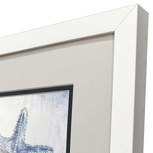 Set Of Two Azure Shell White Framed Wall Art