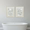 Set Of Two Nautilus Shell Distressed White Framed Wall Art
