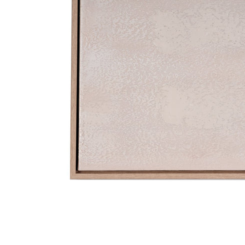 Oceana Bay Hand Painted Brown Floater Frame Wall Art