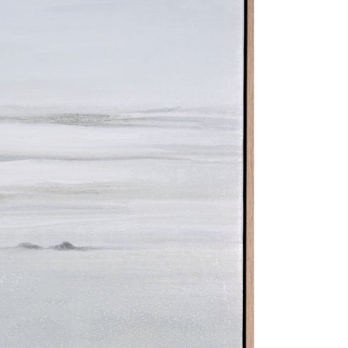 Oceana Bay Hand Painted Brown Floater Frame Wall Art