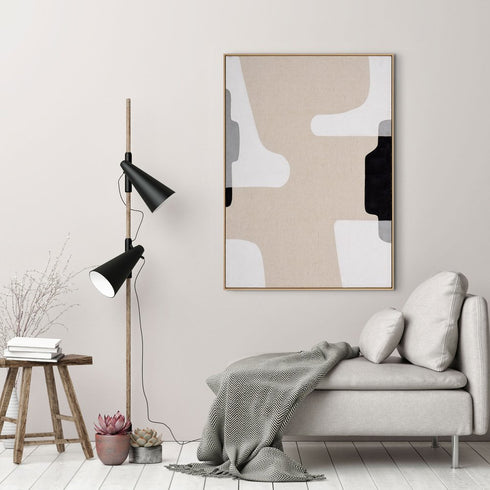 Cadenza Hand Painted Brown Floater Frame Wall Art