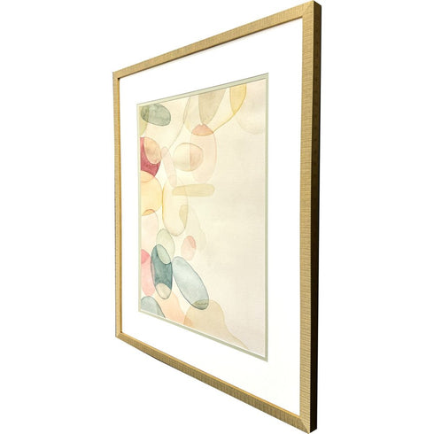 Pastel River Rock I Distressed Gold Framed Wall Art