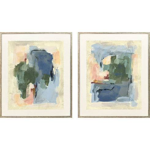 Set Of Two Palette Map II Silver Framed Wall Art