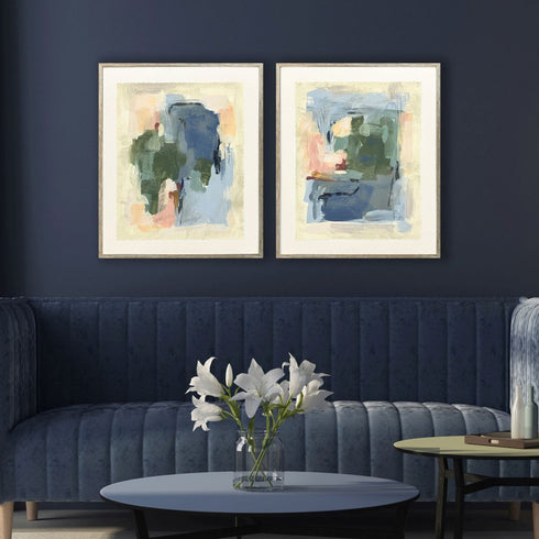Set Of Two Palette Map II Silver Framed Wall Art