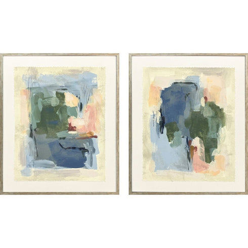 Set Of Two Palette Map II Silver Framed Wall Art