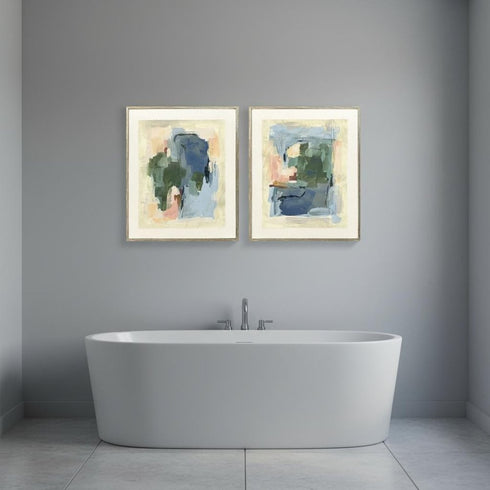 Set Of Two Palette Map II Silver Framed Wall Art