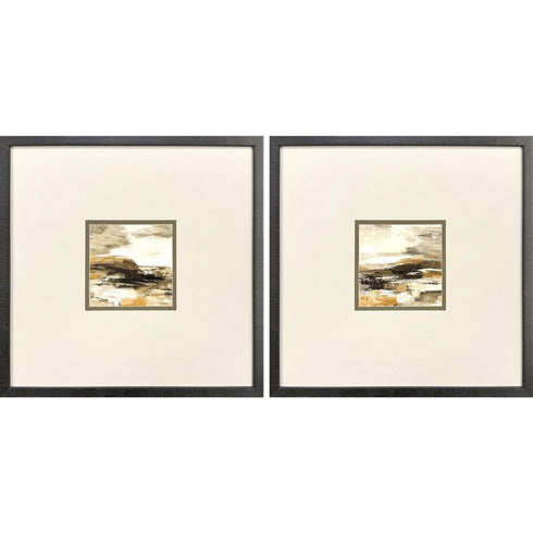 Set Of Two Cinnamon Shore Brown Framed Wall Art