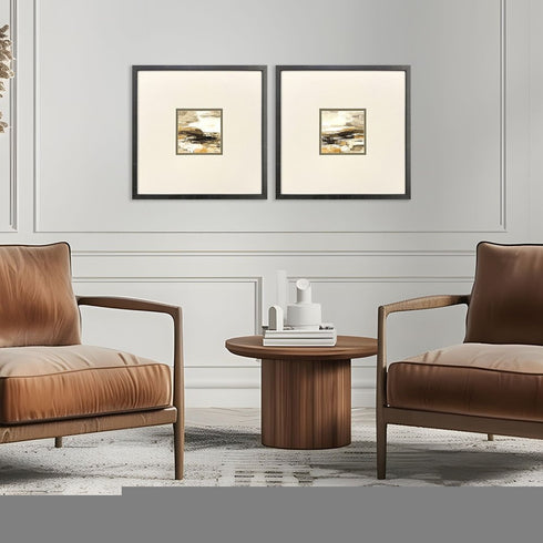 Set Of Two Cinnamon Shore Brown Framed Wall Art