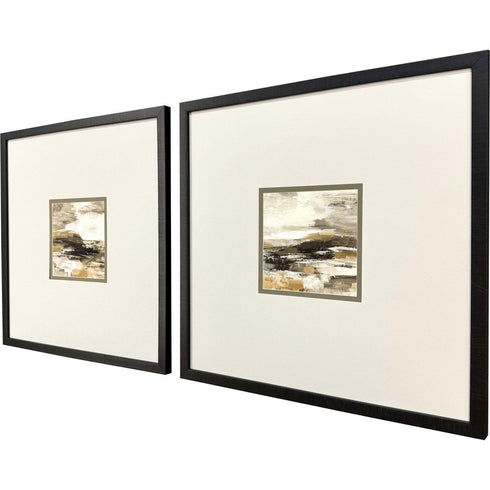 Set Of Two Cinnamon Shore Brown Framed Wall Art