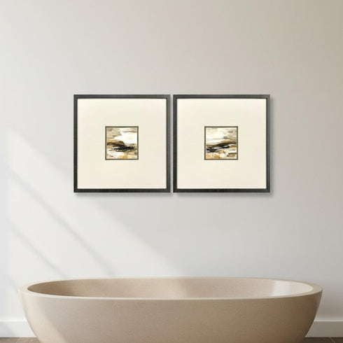 Set Of Two Cinnamon Shore Brown Framed Wall Art