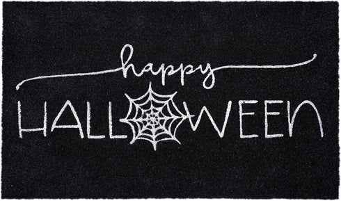 17" X 29" Black And White Halloween Halloween Happy Halloween Outdoor Coir Door Mat